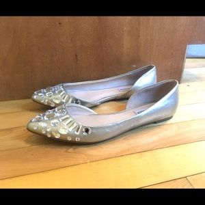 Exc Steve Madden Gold Embellished Flats 7.5